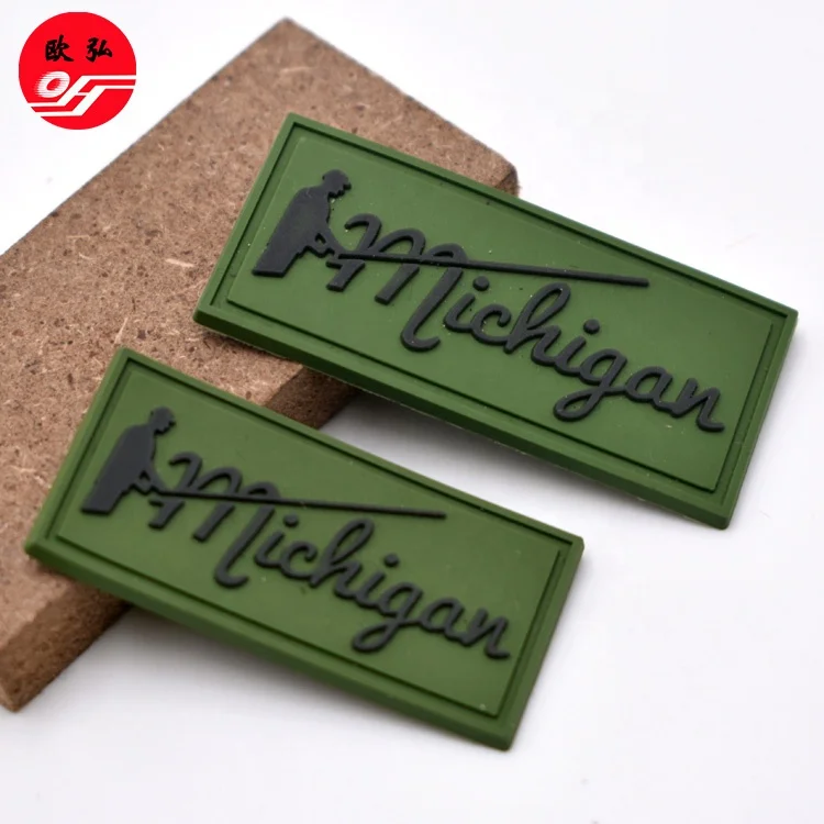Custom Soft Rubber 3D Soft Rubber Plastic Embossed Logo Patches PVC Patch Logo Rubber Gloves Label for Hats
