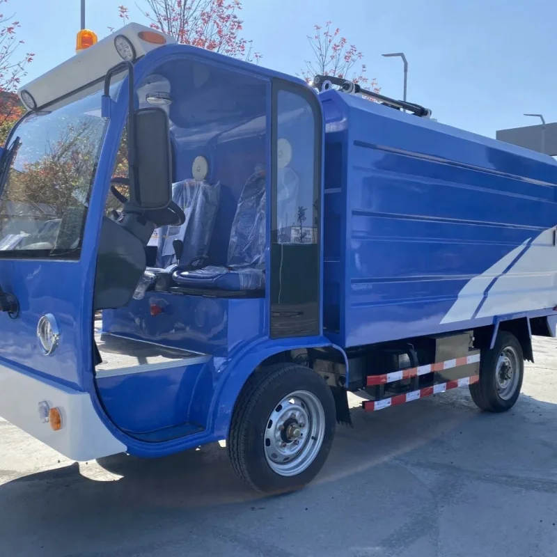 High Quality China Trash Bin Cleaning Truck 72V 2 Seater Garbage Cleaning Truck with CE