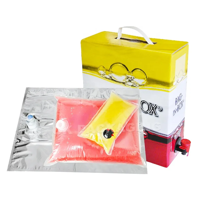 Aluminum plastic bag in box 3L 5L 10L 20L for drinking water wine juice used BIB bag in box bags with plastic tap valve vitop