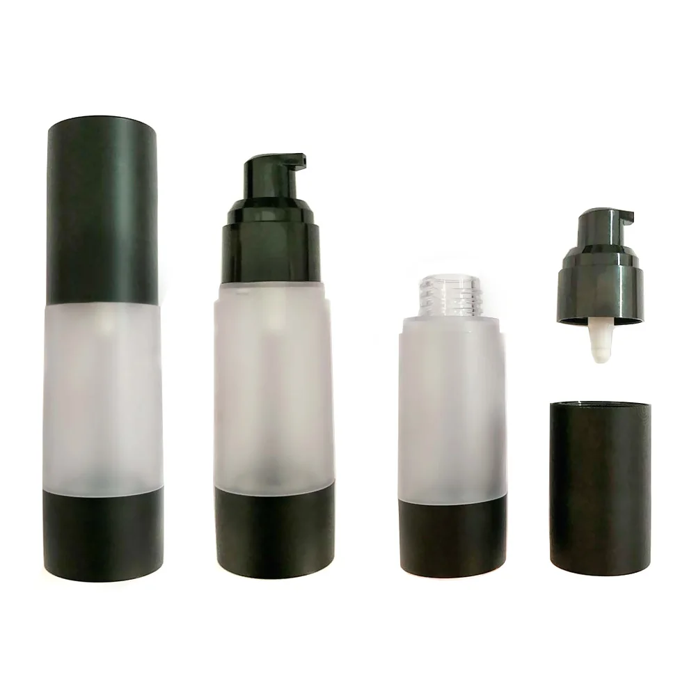 SP01-1001 Airless Pump Spray Bottle Cosmetic Jar Round Plastic 15ML 30 ML Cream Liquid Serum Cosmetic Package Bottle