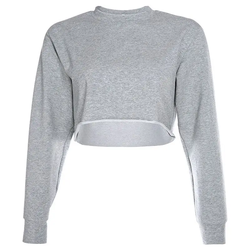 
2019 Fjun street wear clothing long sleeve hoodie high street crop top drop shoulder hoodie 