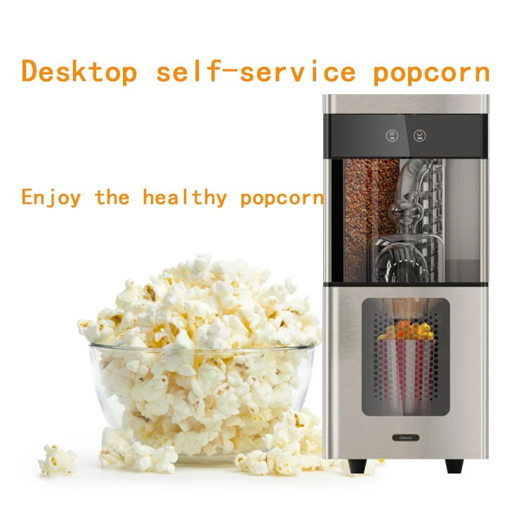 Commercial Health Hot Air Popcorn Machine for Small Business Automatic Pop Corn Vending Machine  Caramel No Oil Needed