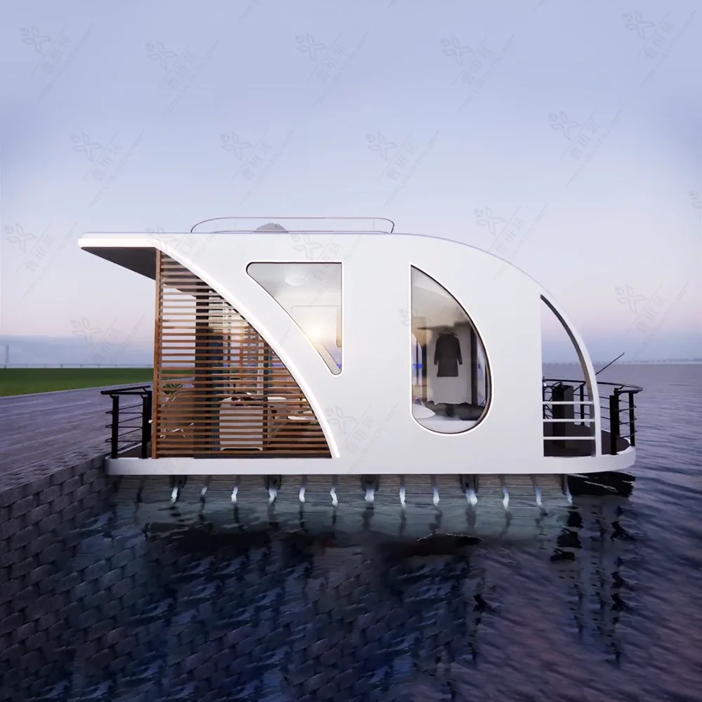 Newest Design Portable House Foldable Container Capsule Water Floating Club Hotel Can Be Customized