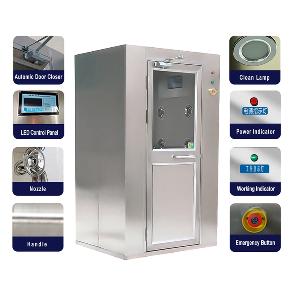 OEM factory customized High Performance SUS304 stainless steel clean room air shower room
