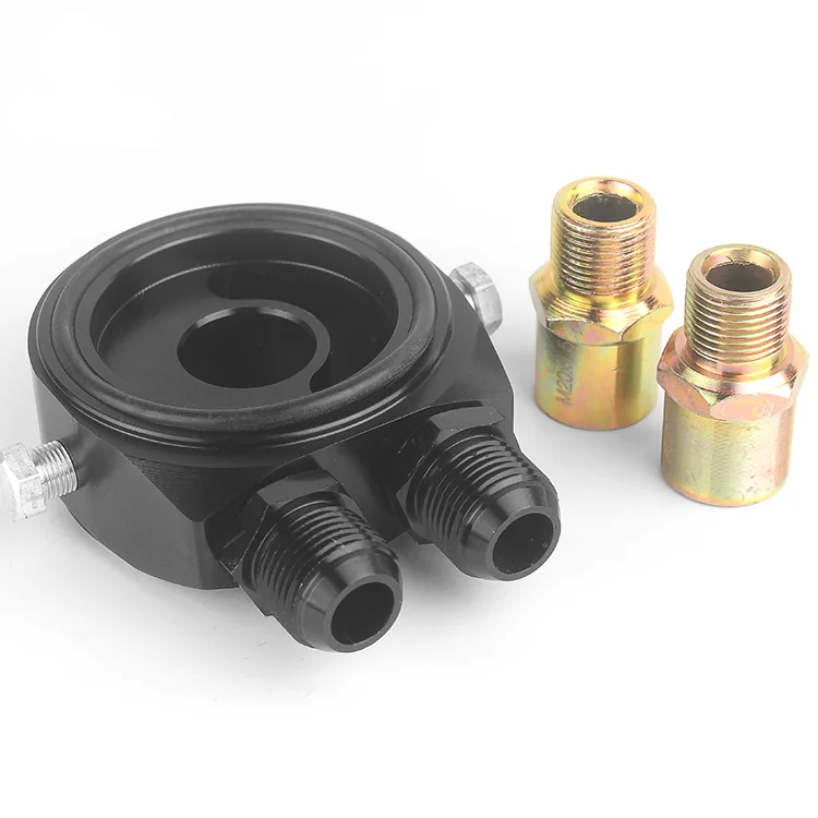 Hot Sale Adjustable Aluminum Engine AN10 Oil Pressure Filter Cooler Senor Temp Relocation Thermostat Oil Sandwich Plate Adapter