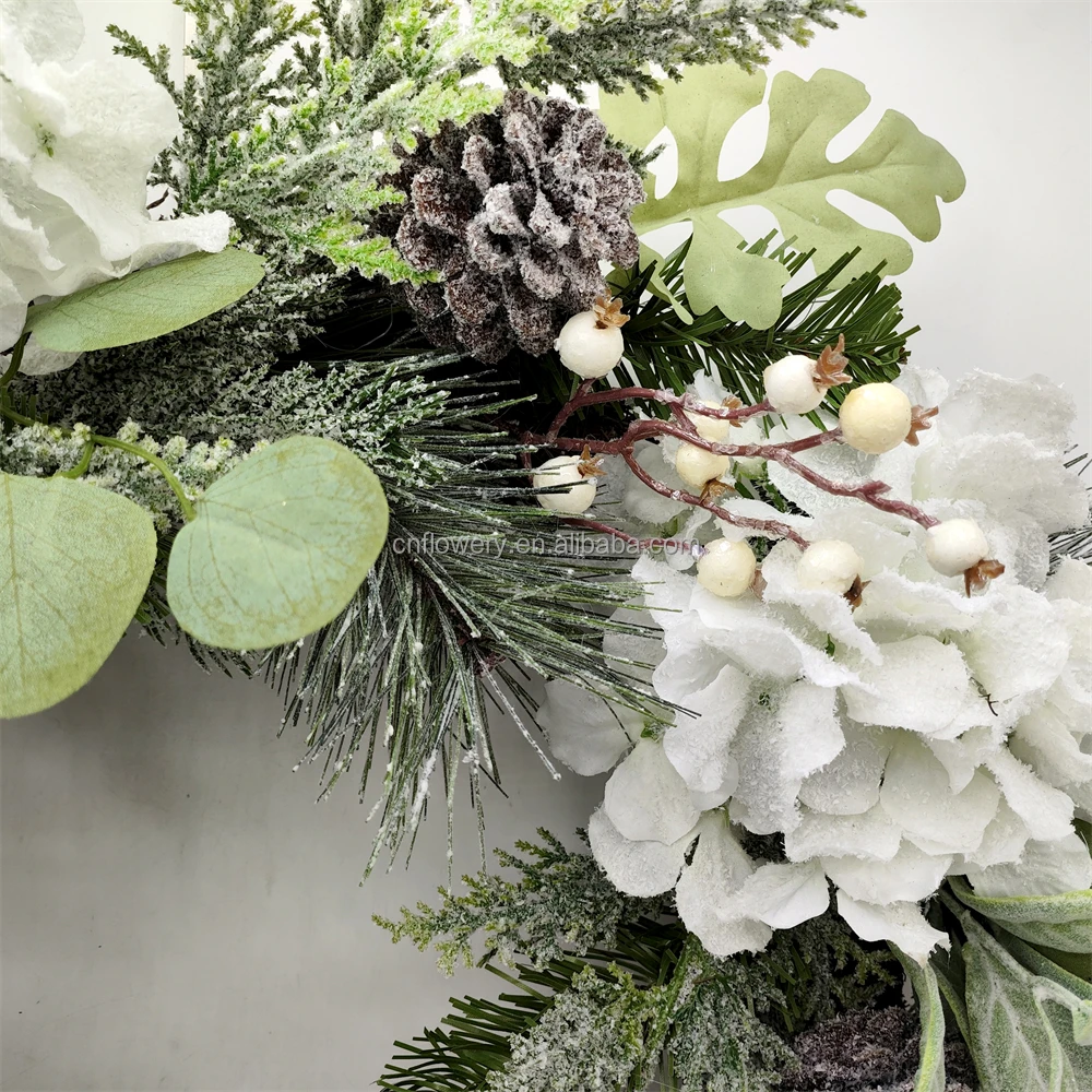 CNF 50cm Artificial Christmas Wreath Christmas Decor Wreath for Home Wall Decor Christmas Wreath Garland