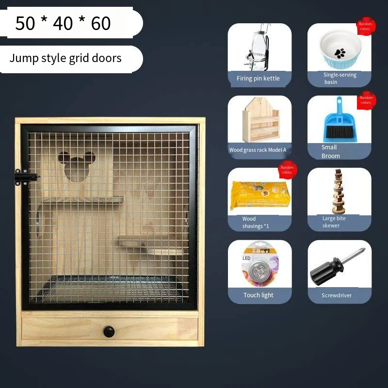 Solid wood chinchilla cabinet cage Wooden villa ice nest cage