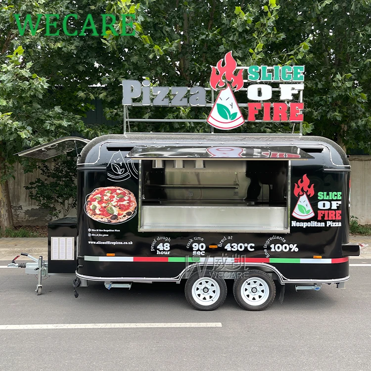 WECARE Custom Foodtruck Icecream Pizza Snack Fast Food Truck Fully Equipped Mobile Restaurant Catering Trailer with Oven Grill