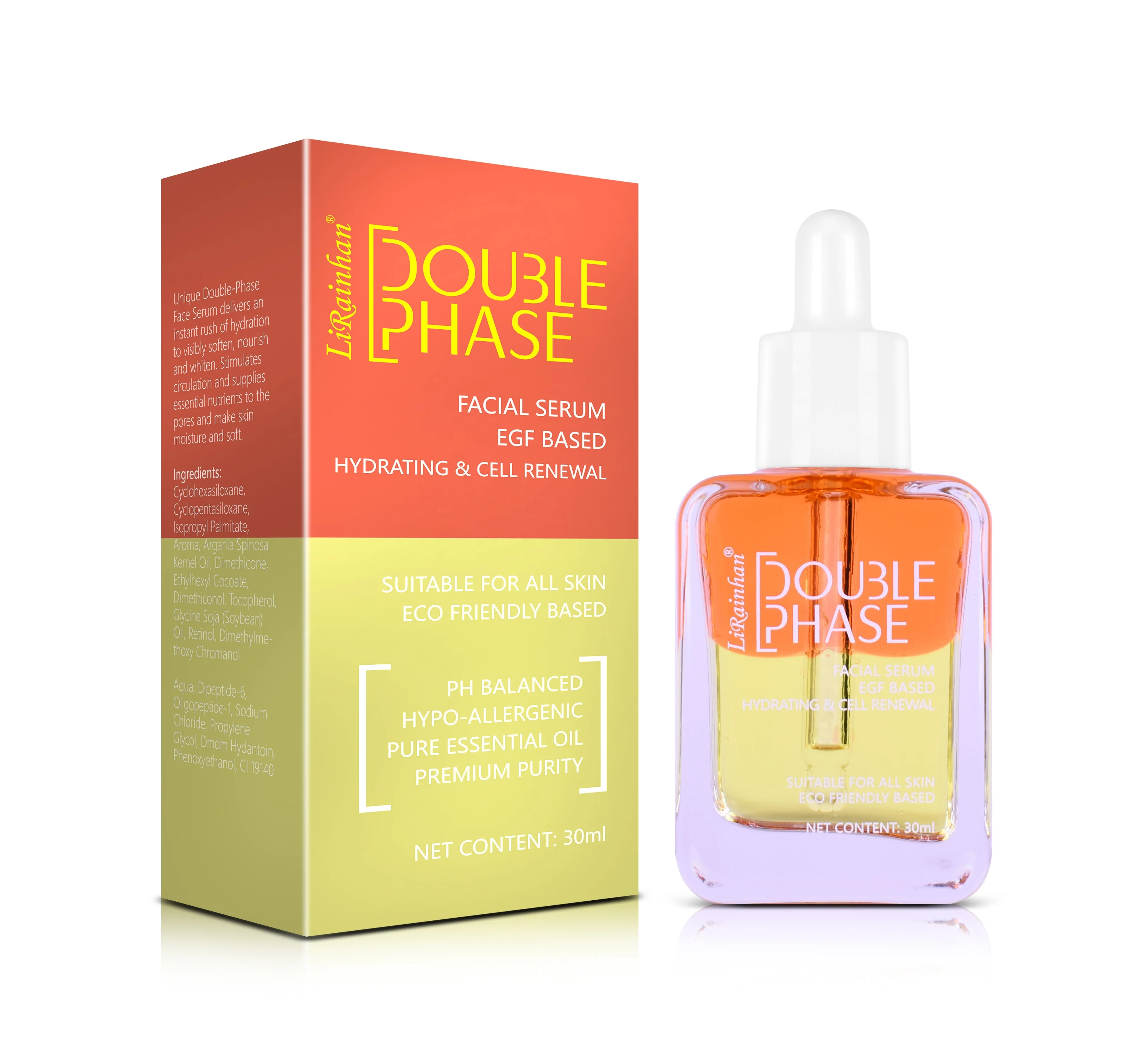 Private Label Best Seller Newest Natural Organic Vegan Brightening Whitening Hyaluronic Acid Face Vitamin Double Phase Face