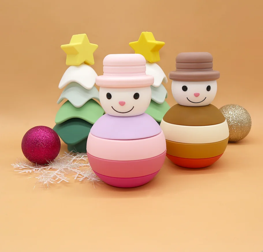 Hot Selling Cute Snowman Silicone Dolls Educational Toys for Children Kids Baby Toys