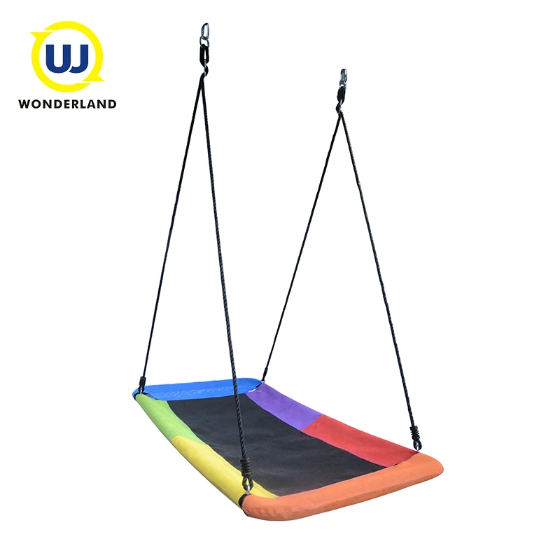 Happy Square Hanging Rainbow Swing Chairs Platform For Child