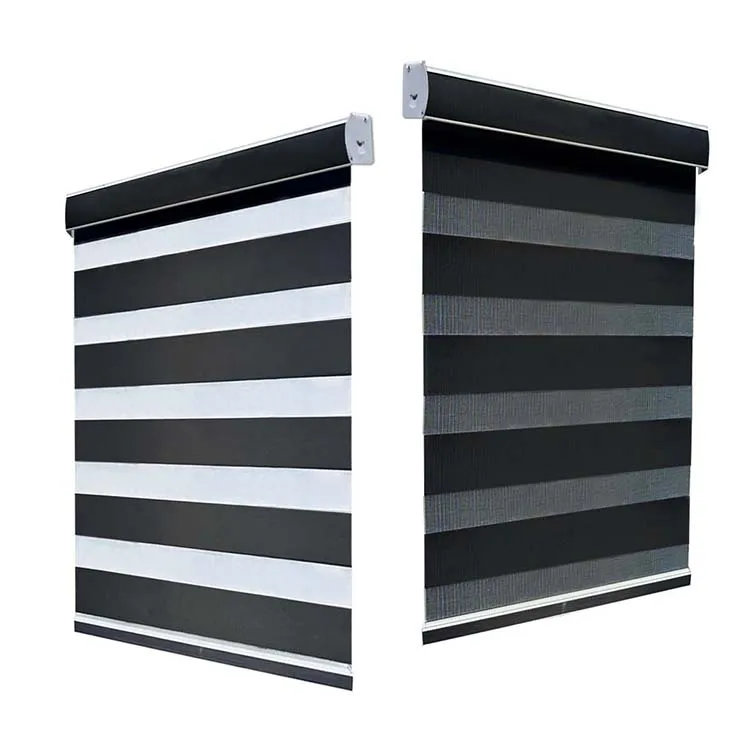 tuya smart wifi zigbee electric roller blind motorized double layers zebra window blinds motorized blinds