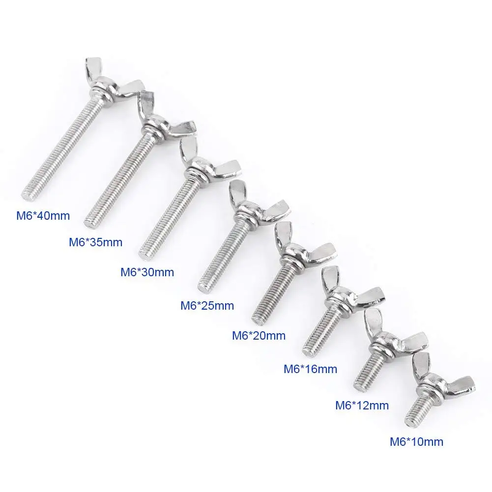 Fast Shipping M4 M5 M6 M8 M10 M12 DIN316 304 A2-70 Stainless Steel Hand Tighten Bolt Butterfly Wing Hand Tighten Butterfly Bolt