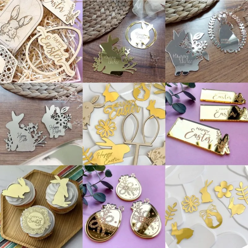 Easter Day cake decorators acrylic cake toppers rabbit carrot cake decorating tools