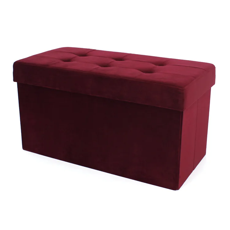 Amazon hot sale living room furniture sorbus large capacity red velvet storage ottoman bench