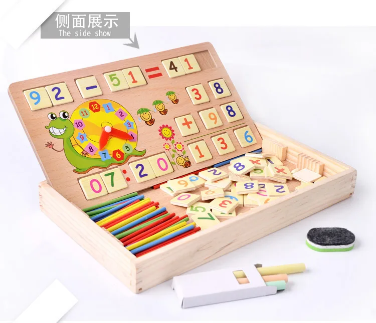 Wooden Math Learning Toy Set  Educational Counting Sticks, Number Blockfor Early Math Skills Development