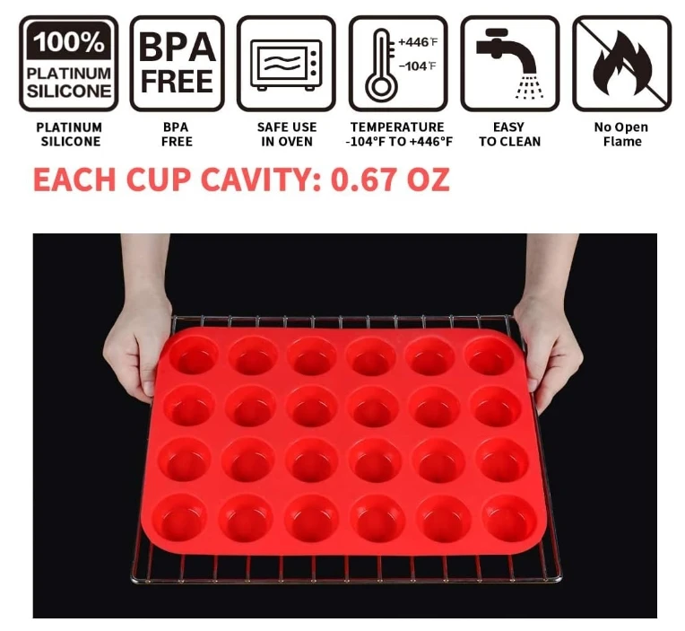Mini Muffin &Cupcake Set, Nonstick Silicone Baking Pan, BPA Free and Dishwasher Safe Great for Making Muffin Cakes, Tart Bread