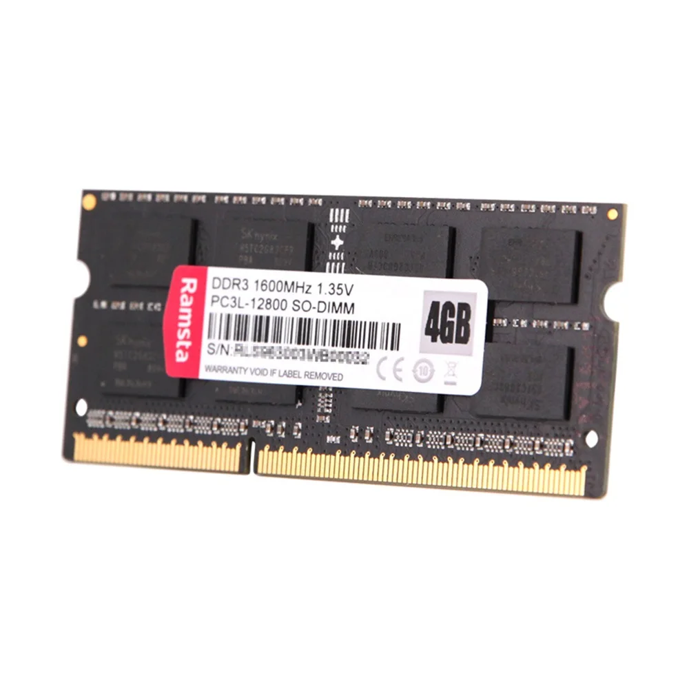 Ramsta ноутбук So-dimm 1600 МГц 4 ГБ 8 ГБ 4 8 ГБ ОЗУ Ddr3 1,35 низкое напряжение
