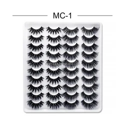 20 Pairs 3D 25mm Mink False Eyelashes Handmade Wispy Fluffy Long Lashes Natural Eye Extension with pink eyelash packaging