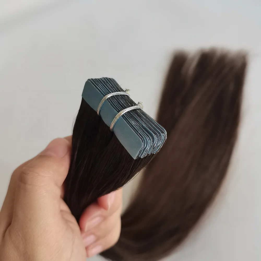 European Double Drawn Russian High Quality Natural Remy Human Hair Tape Hair Extension