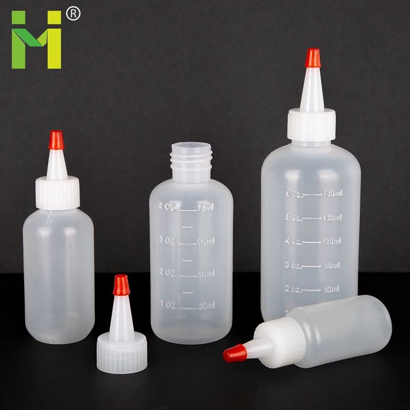 8 OZ Durable Plastic Condiment Squeeze Squirt Bottles with Red Tip Cap and discrete Measurements