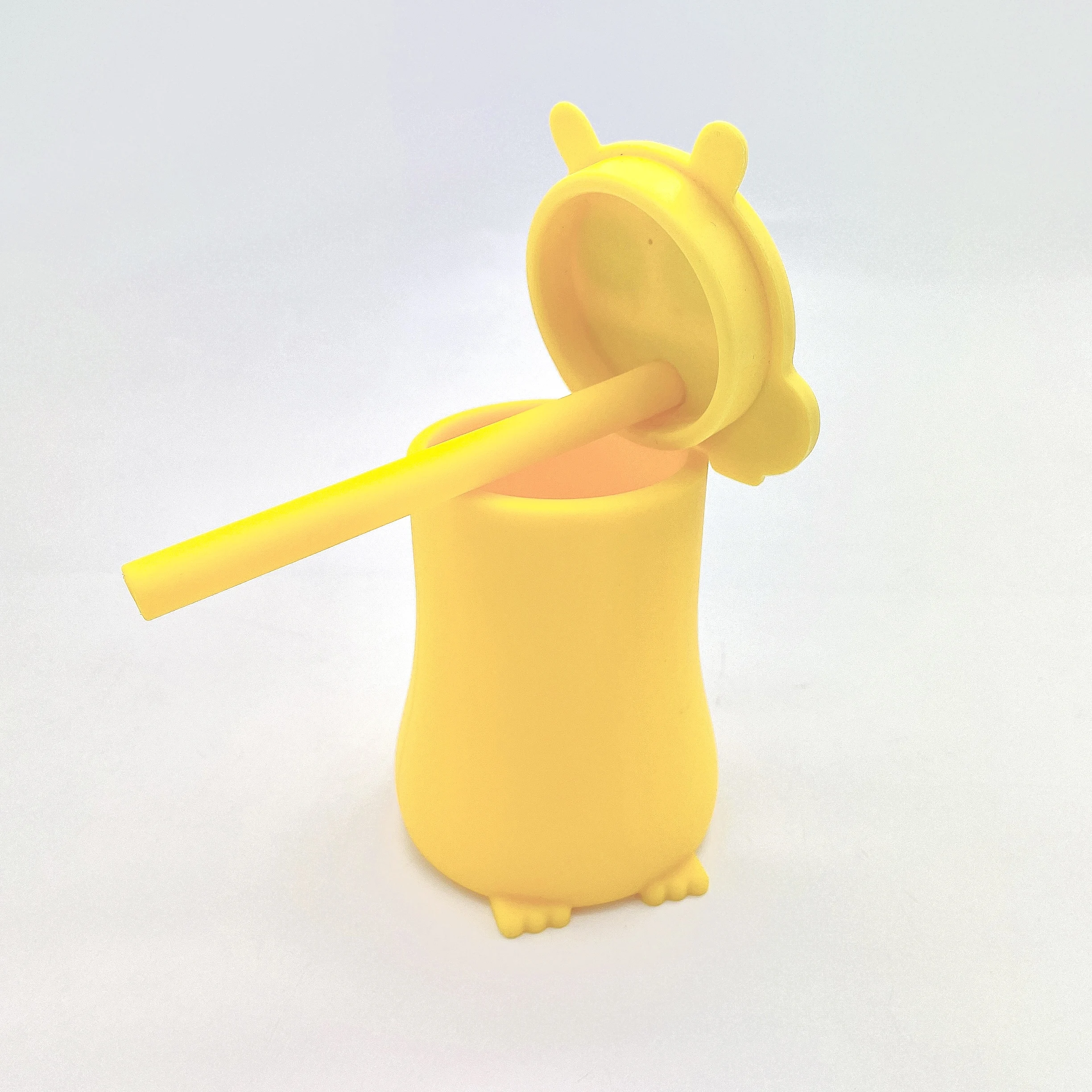 Leakproof Unbreakable Spill Squeeze Proof Baby Silicone Sippy Cups Straw Lids Training Cup For Toddler Kids