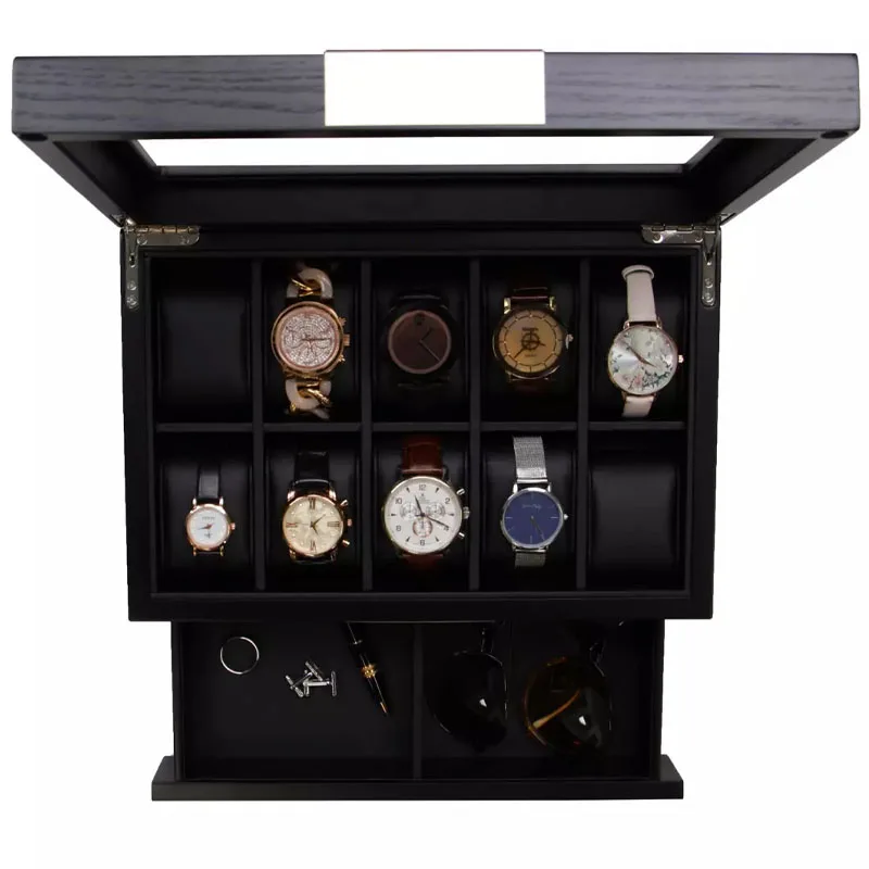 Luxury Wood Watch Box Men Jewelry Storage Packaging Box Watch Organizer Display wooden leather watch cases