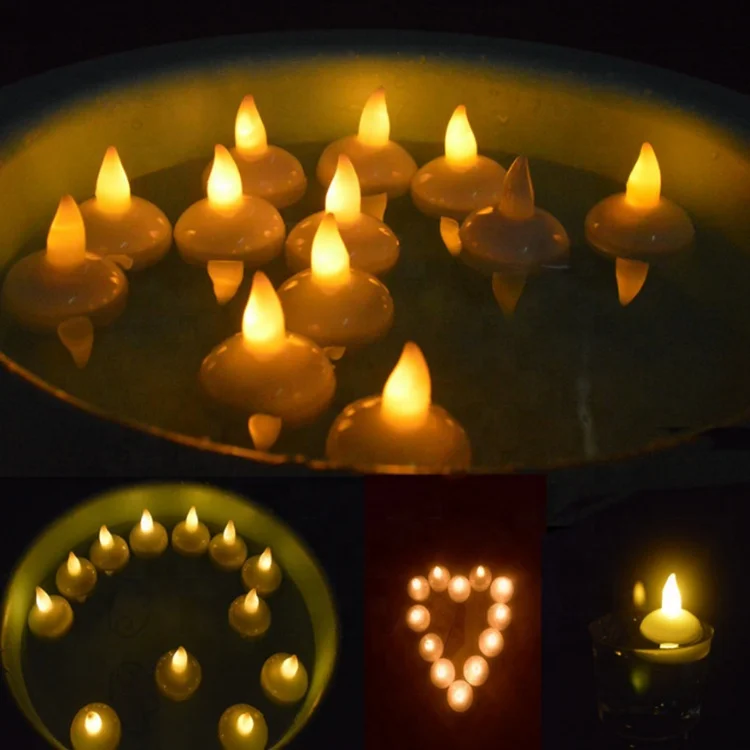 Spa bar home sense water floating water proof floating tealight mini LED candle