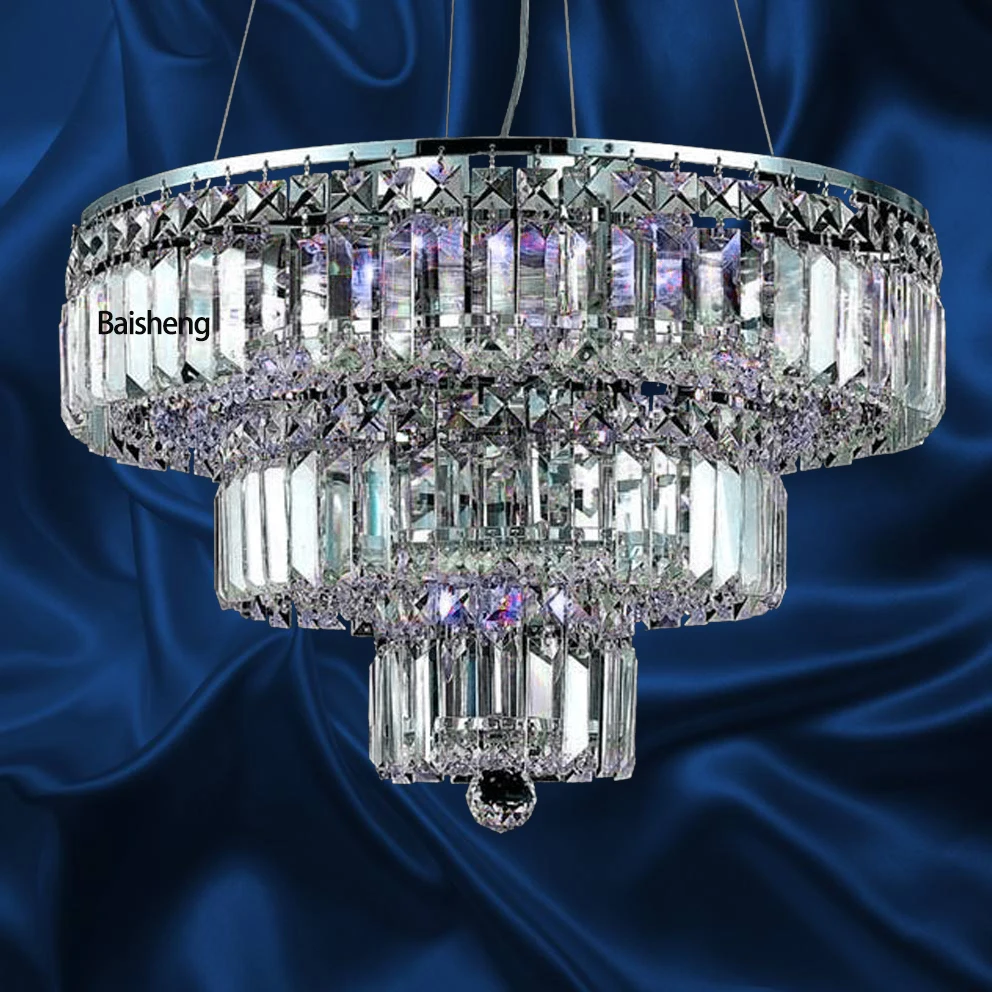 50cm wide 40cm high modern crystal chandelier 3 tiers contemporary Postmodern k9 hanging lamp pendant light suspension lustre