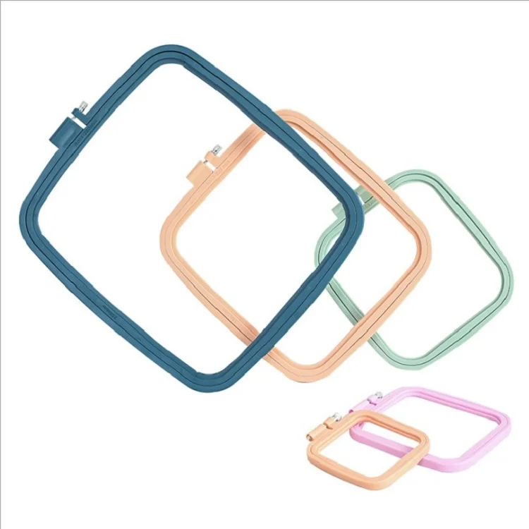 Sewing Craft Colorful Square ABS Plastic Embroidery Hoops cross stitch tool