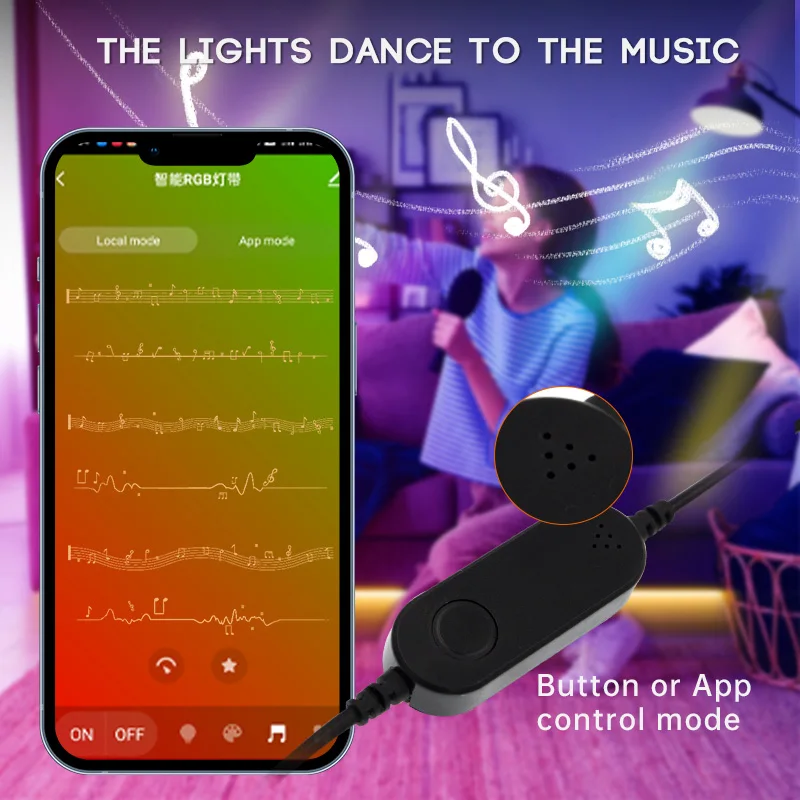 roll/5m 8W Smart LED Strip lighting  RGB+CCT 12V app control wifi tuya IP65 waterproof 3M glue CE sound control 40000h