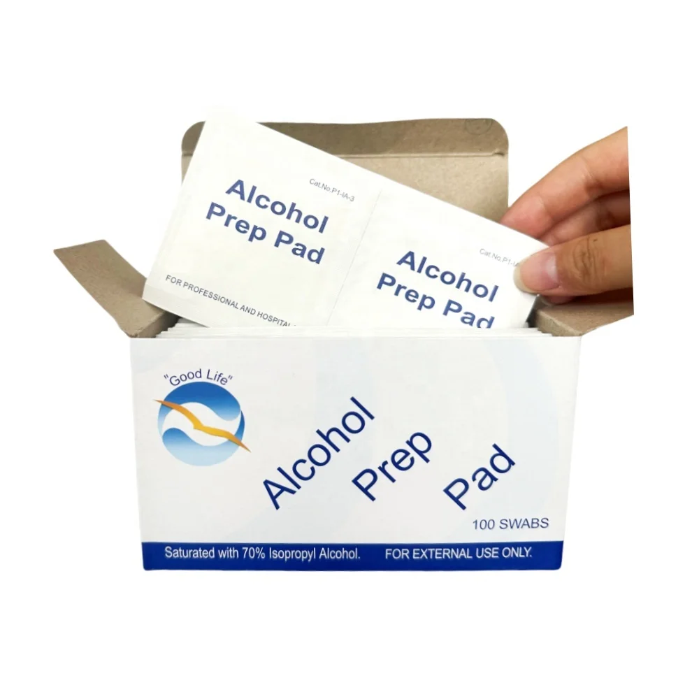 OEM Custom Logo Medical Breathable Skin-Friendly Sterile Alcohol Prep pad swab