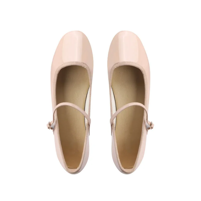 Spring And Autumn New Style One Word Peas Shoes Shallow Mouth Flat Bottomed Mary Jane Ballet Shoes
