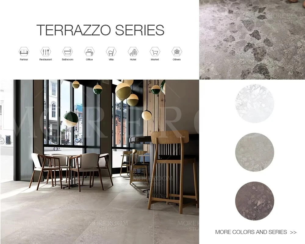 interior design polished bathroom concrete effect tiles