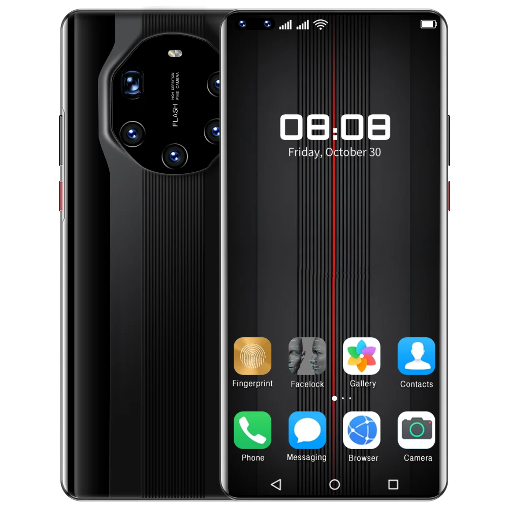 
Hot Selling Mate40 RS Smart Phone Face Recognition 5g phone Dual SIM Custom Logo Android Mobile Phone 