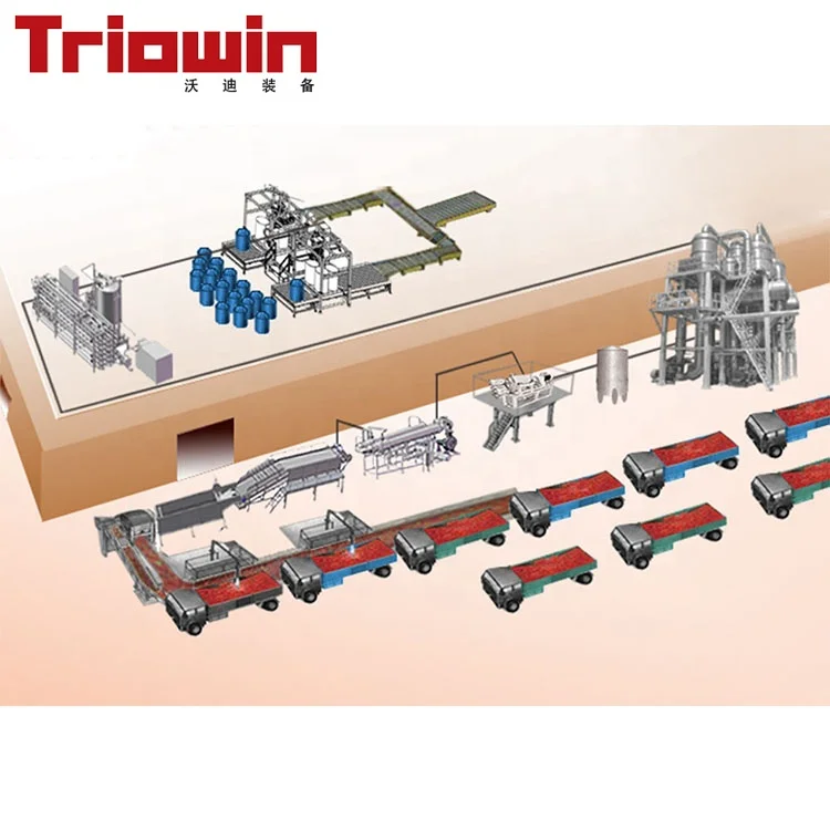 High quality full automatic tomato concentrate paste production machine processing plant  price for sale china