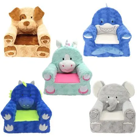 Multicolored Children Plush Unicorn Character Sofa  Chair