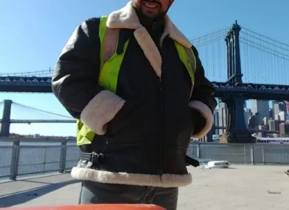 wholesale custom winter artificial collar fleece belt waterproof Fur leather Coat Multi Pockets Zipper Winter Men jacket