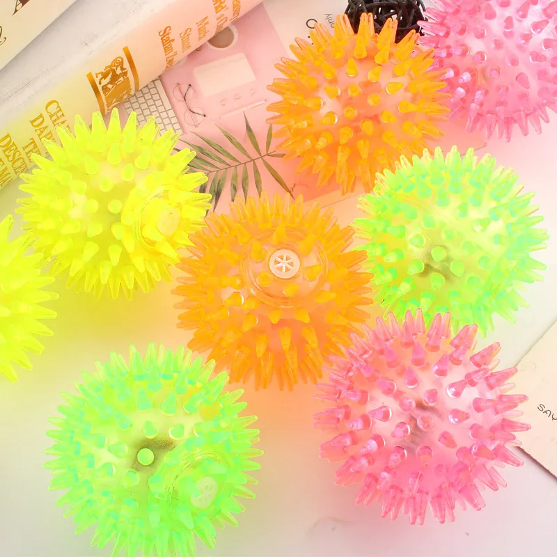 Fidget Toys Spiky Massage Ball Squeeze Bouncy Flash Yoyo Glowing Hedgehog Ball