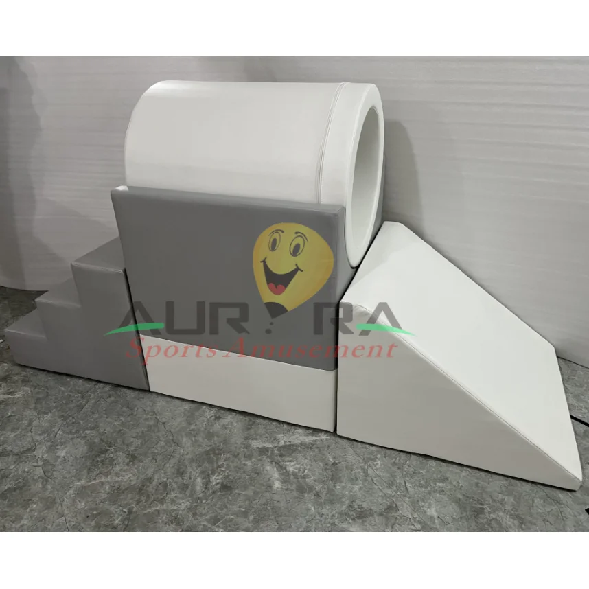 indoor grey white soft play equipment kids soft merry go round kids carousel toy soft play ball pit