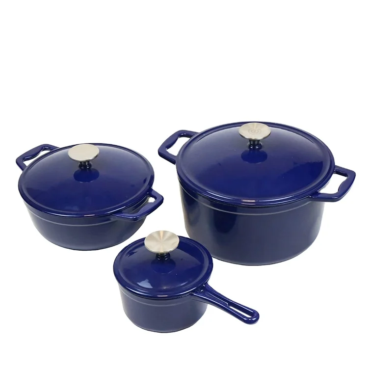 Wholesale High Quality Cast Iron 6-piece Modern Kitchen Designs Korean Cast Iron Enamel Cookware Sets