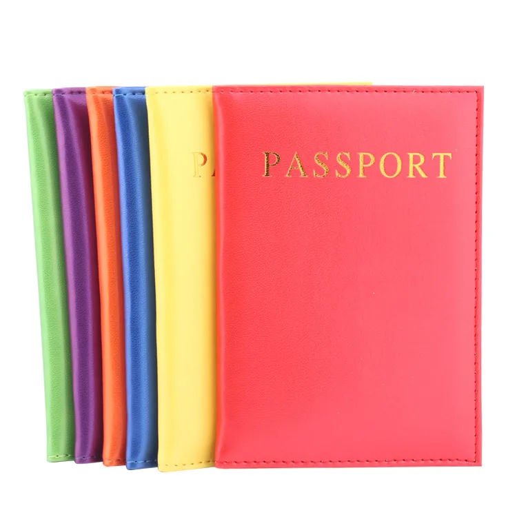 Cheap Customized Multi 8 Colorful Passport Cover Gold Foiled Passport Case PU Leather Passport Holder for Sale