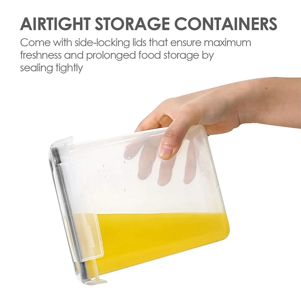 24-Piece Set of Organic Kitchen Storage Containers Single-Tier Transparent Airtight BPA-Free Clear Plastic Food Boxes with Cover