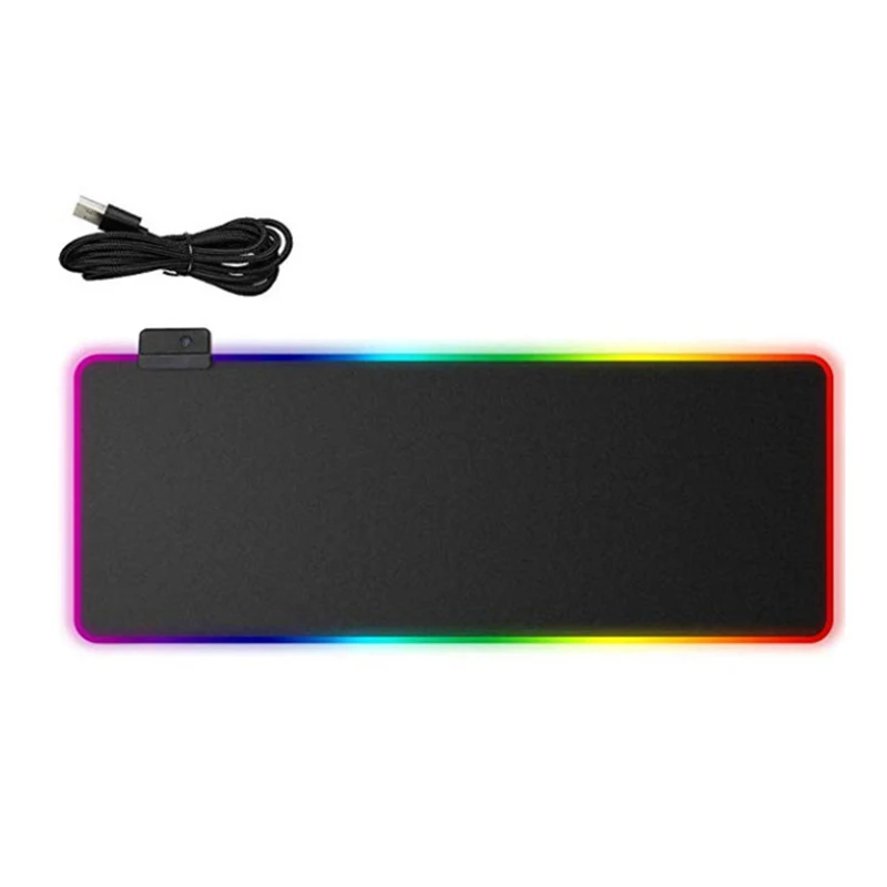  Игровой коврик для мыши RGB Мягкий Нескользящий Коврик с резиновой основой ноутбуков ПК