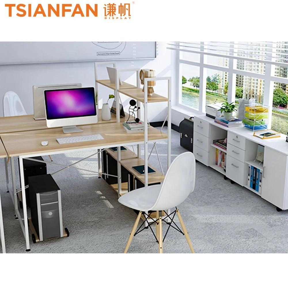 
Computer Organizer Small Space Rack Multipurpose Home Office Writing Glossy White Customized Shape Desk Office Furniture 