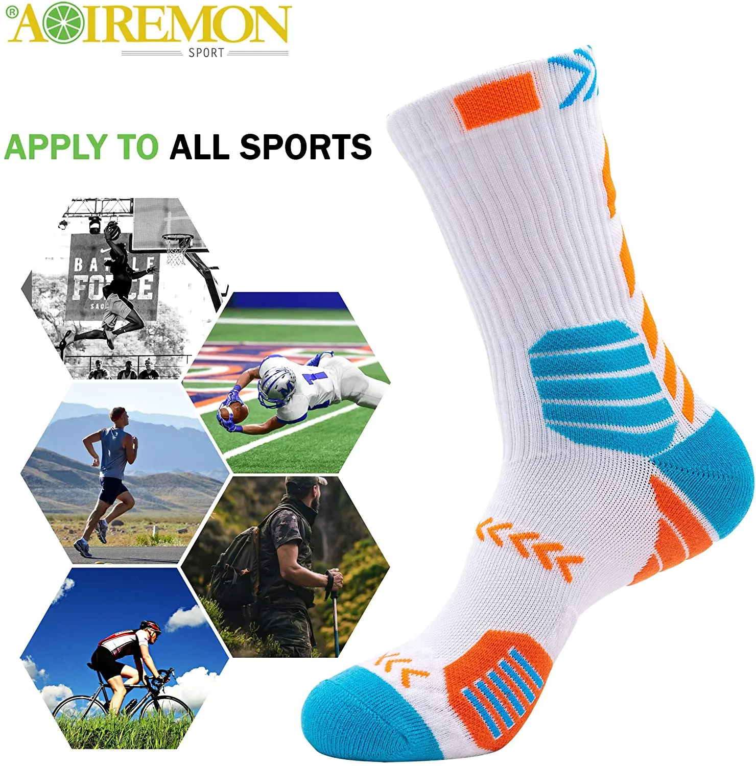 High quality professional basketball socks running sports game training socks sweat-absorbing breathable non-slip football socks