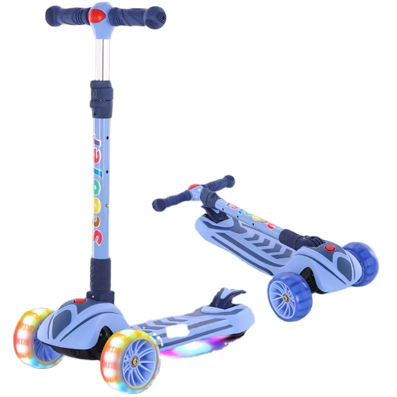 Модный детский скутер, музыкальное складное колесо с одной кнопкой
