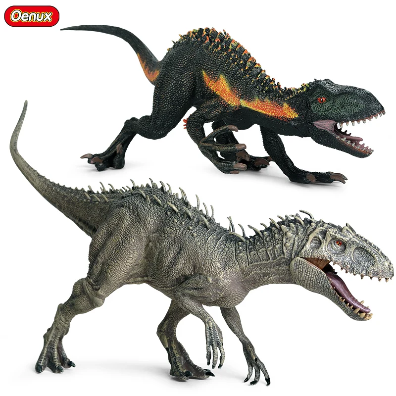 Oenux Wholesale Jurassic Dinosaur Animal Indominus Rex Velociraptor Action Figures PVC Collection Model Toys