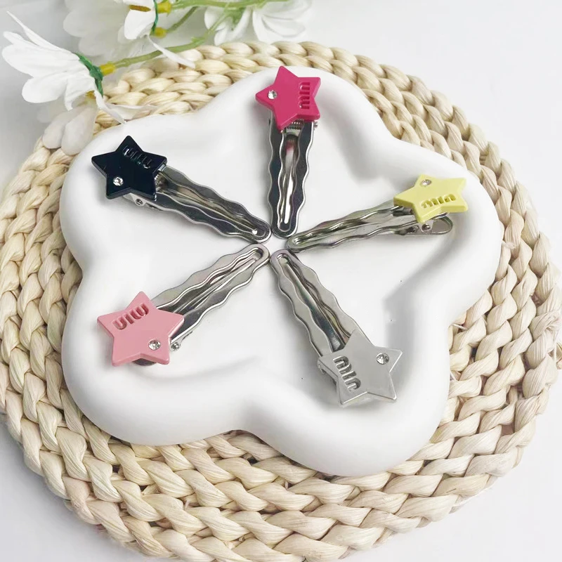 Wholesale Custom Y2k Style Star Metal Hair Clips Children Hair Accessories Cute Hair Clips for Girls