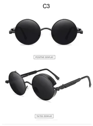 Black Gold Eyewear Hot Eyewear Europe And America Metallic Punk Sun Glasses Vintage Round Steampunk Sunglasses men